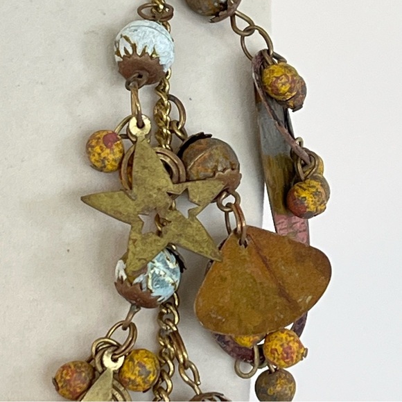 Bohemian Multi-Color Star Charm Statement Necklace - Picture 11 of 16